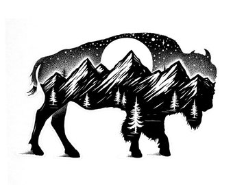 Buffalo Vinyl Decal - Bison Sticker - Buffalo Decal - Yellowstone Wyoming Decal - Buffalo Car Decal