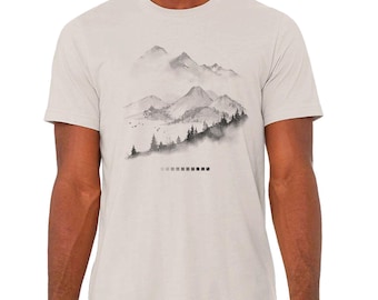 Men’s Graphic Tees - In the Fog - Nature TShirt Men - Mountain Bike Shirt - Cloud TShirt - Cycling Shirt Mens/Unisex
