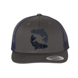 Trucker Hat - Tumbling Trout - Fly Fishing Trucker Hat - Unisex Trucker Hat for Men and Women - Hiking Hat - Fishing Hat - Mesh Back Trucker