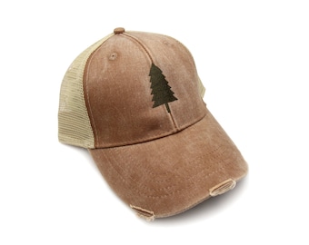Trucker Hat Men/Unisex - Wilderness Area - Tree Cap Mens Hats - Trucker Mesh Hat - 3 Color Choices