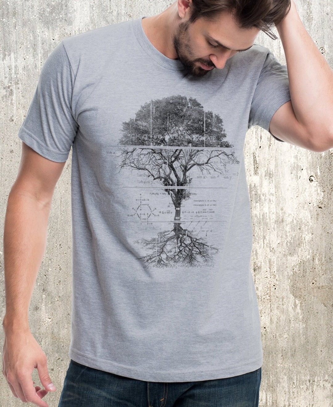 Tree Diagram T-shirt – Nature & Science Graphic Tee for Men