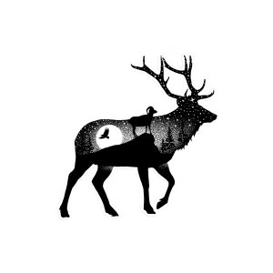 Elk Vinyl Decal - Elk Landscape - Outdoors Decal - Jeep Decal Gift for Men - Elk Stickers - Nature Decal