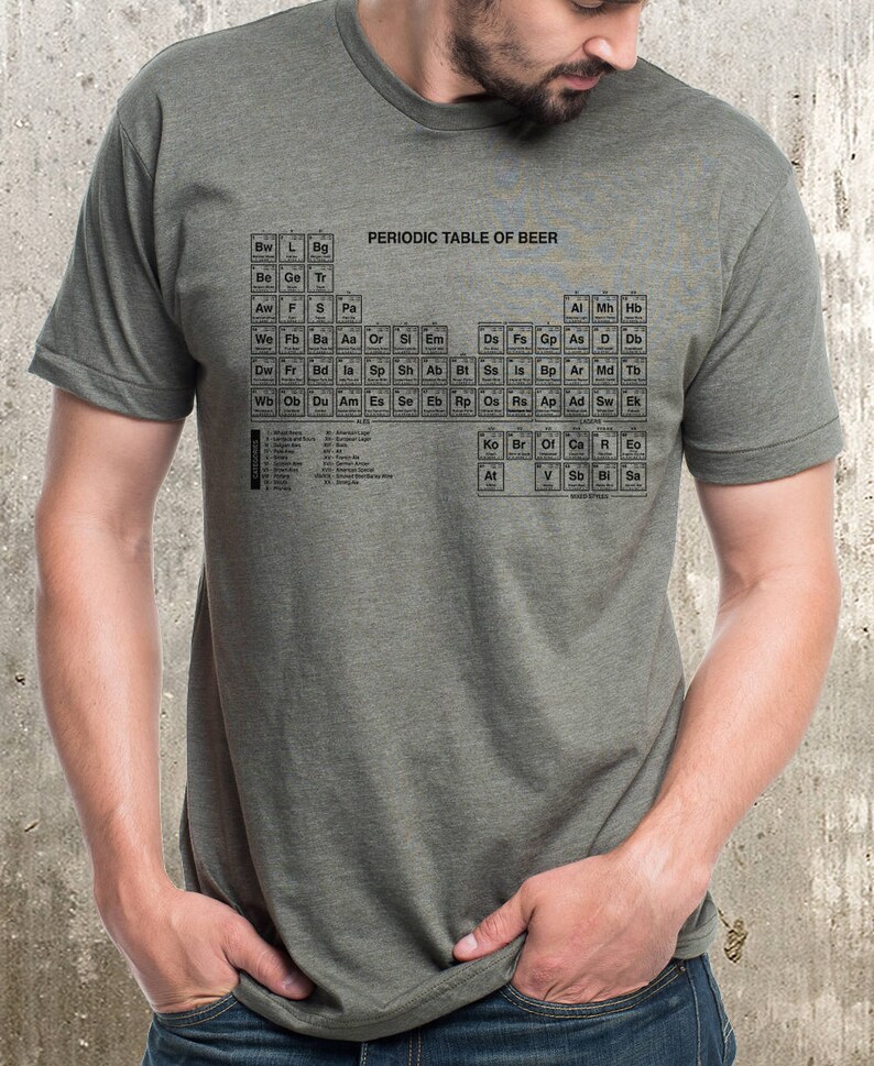 Periodic Table Of Beer T Shirt Men S Screen Printed T Shirt
