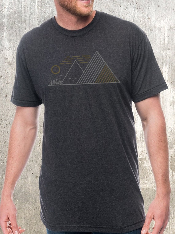 Geometric Tshirt for Men Linear Landscape Geometric Screen | Etsy