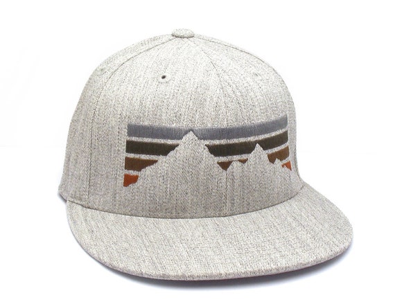 Mens Hats - Mountain Fade Flexfit Hat - Mountain Hat Gift for Men - Mountain Snapback Hats for Men/ Fitted Hats