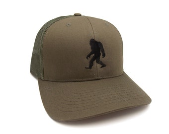 Bigfoot Trucker Hat for Men – Sasquatch Camping Mesh Cap by Black Lantern – Adjustable Outdoor Snapback Hat Gift for Hikers & Nature Lovers