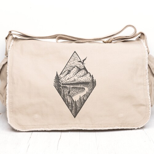 River Mountain Forest Womens Messenger Bag Geek Messenger Etsy