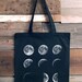Canvas Tote Bag - Moon Tote Bag - Moon Phases - Teacher Gifts - Science Tote Bag Moon - Reusable Gift Bag 