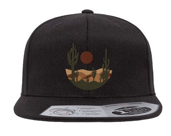 Mens Hats - Desert Landscape Flexfit Hat - Mountain Hat Gift for Men -  Mountain Snapback Hats for Men/ Fitted Hats