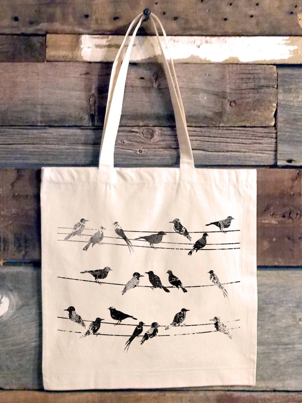 Sustainable Fashion, Woodland Birds Cotton Tote Bag