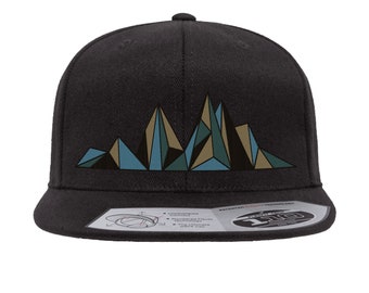 Baseball Cap - Mountain Fractals - Outdoor Cap  - Men's Mountain Hats - Mens Flexfit Hat - Curved/Flat Bill Hats