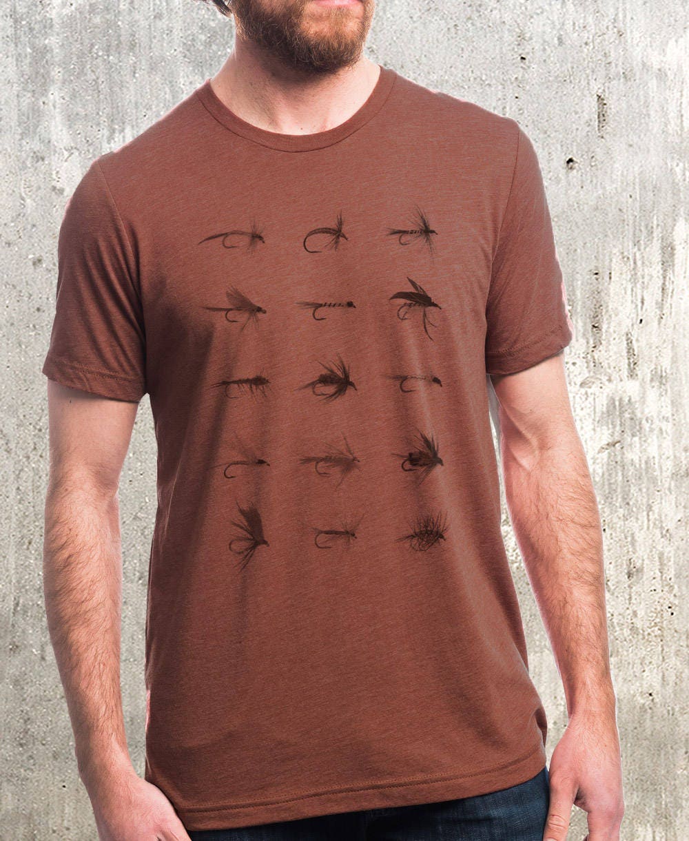 Fly Fishing Flies Shirt - Mens Fish Shirt - Men's Fishing T Shirt - Christmas Fishing Dad Gift - Fly Fishing Gifts