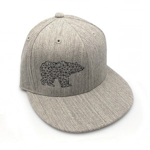 Bear Made of Triangles Hat - Men's/Unisex Outdoor Cap - All Sizes, Pro Fitted, See Bill Options