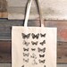 Butterfly Tote Bag - Butterfly Chart - Canvas Tote Bag - Butterfly Tote - Canvas Shopping Bag