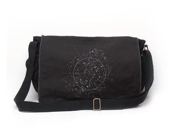 Canvas Messenger Bag Women /Men - Celestial Map of the Night Sky - Tote Bag Work - Gift for Women - Constellation Bag