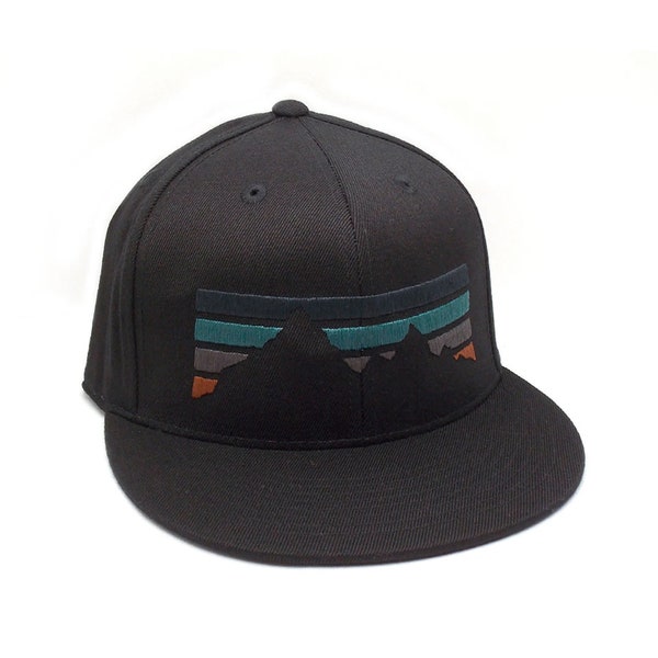 Chapeaux pour hommes - Mountain Fade Flexfit Hat - Mountain Hat Gift for Men - Mountain Snapback Hats pour hommes / Chapeaux ajustés