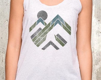 Womens Muscle Tank Top - Peak Pattern - Super Soft Tank Top - Womens Graphic Tank - TShirt Women