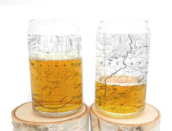 Can Glasses Yellowstone National Park Topographic Map Glasses