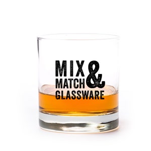 Mix and Match Whiskey Glasses – Build Your Own Set of 11oz Rocks Tumblers