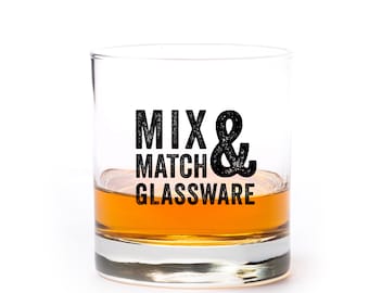 Mix and Match Whiskey Glasses – Build Your Own Set of 11oz Rocks Tumblers