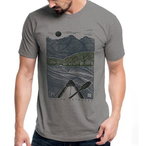 A Life Outdoors T-Shirt for Men – Nature Graphic Tee with Mountains & Forest Scene – Camping and Hiking Shirt – Outdoor Adventure Gift