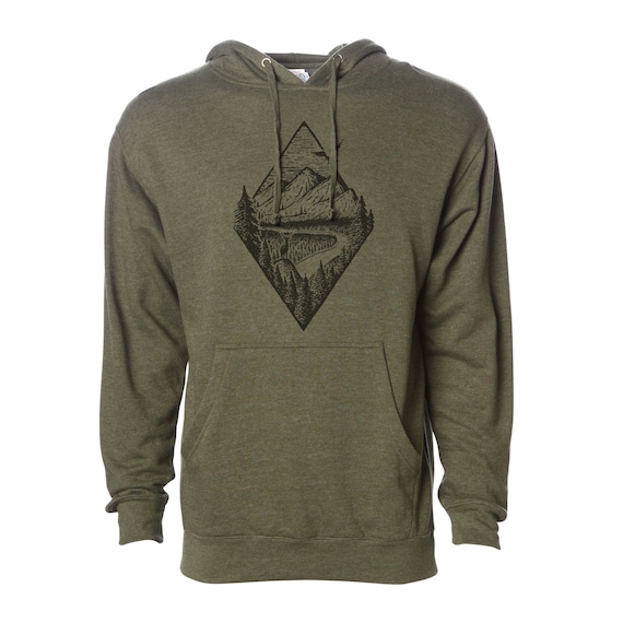 Mountain print hoodie shop