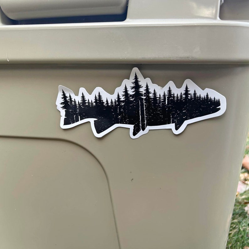 Vinyl Fishing Sticker Fly Fishing Gifts Fish & Forest Etsy