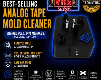The ORIGINAL VHS Mold Cleaner Machine Betamax Analog Tape Cleaning Removal System Over 2000 Cleaners Sold to 66 Countries as of 2026!