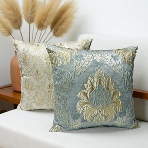 2 Set Turquoise & Beige Pillow Covers, Turkish Ottoman Pillow Covers , Boho Pillow Covers, Home Decor, Gift for Her, Anatolian Pillowcase