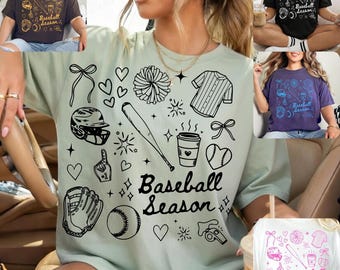 Baseball Season SVG PNG, Sports Mom Shirt Design, Cute Doodle Baseball Graphic, Game Day Mama Print, Handwritten Script Team Spirit PNG