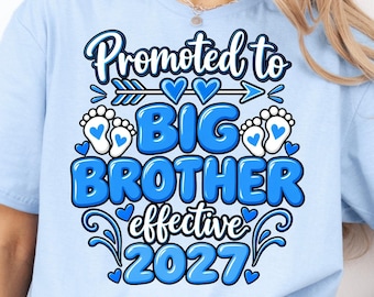 Promoted to Big Brother PNG, Big Brother Announcement, New Baby Reveal, Pregnancy Gift, 2027 Sibling Design, Baby Shower Gift