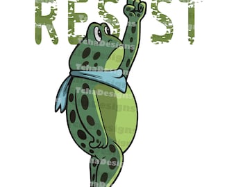 Rana de la Resistencia PNG SVG, Rana Activista por la Libertad y la Igualdad Clipart, Arte de Rana Linda de Protesta Pacífica, Descarga Digital de Empoderamiento