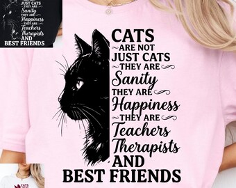 Cats Are Not Just Cats PNG, Cat Lover Quote PNG, Black Cat Typography, Vintage Cat Design, Cat Mom Gift, cat dad gift, Sublimation