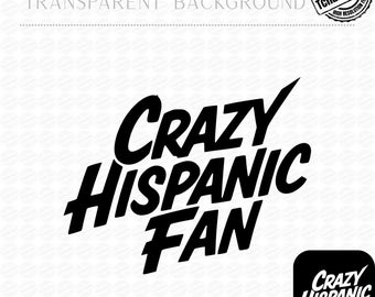 Fanático hispano loco PNG, diseño de cita minimalista y llamativa, gráfico divertido para camisetas de aficionados a los deportes, tipografía de orgullo latino