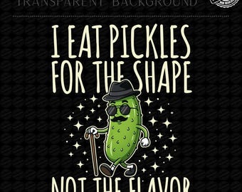 Frase divertida sobre pepinillos PNG, diseño retro de pepinillos, como pepinillos por su forma, no por su sabor, estampado de camiseta con humor sobre comida