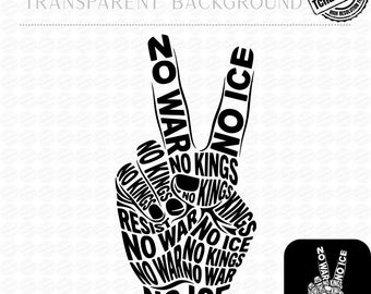 Sin reyes, sin guerra, sin hielo PNG, diseño de cita de protesta, arte de declaración política, estilo grunge retro, impresión de justicia social, gráfico de mensaje de libertad