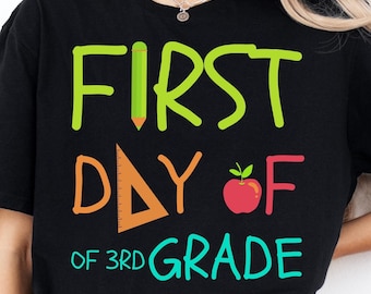 First Day of 3rd Grade PNG, Custom Grade shirt PNG, Personalized Back to School Design, Teacher Student Sublimation, Cute Classroom Graphic