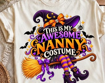 Halloween nanny Shirt PNG, Funny Grandma Halloween, Witch Grandma Costume, Spooky Grandma Design, Halloween Gift for Grandma
