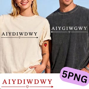 Parkod AIYDIWDWY PNG, Matchande kärlekskoddesign, Minimalistisk hjärtlinjetatuering, Dold meddelande-parpresent, Estetisk relationskonst