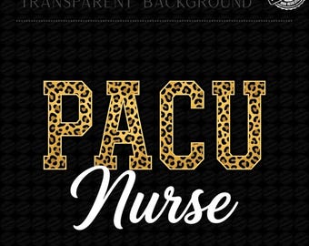 PNG de enfermera de la unidad de cuidados postanestésicos, diseño médico con estampado de leopardo, gráfico de camiseta de enfermera de moda, regalo para personal hospitalario, imágenes prediseñadas elegantes para el sector sanitario.