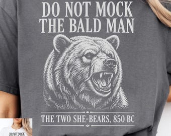 Do Not Mock The Bald Man PNG, Funny Bible Verse PNG, Roaring Bear Vintage Design, Christian Humor Digital Download, Retro Quote