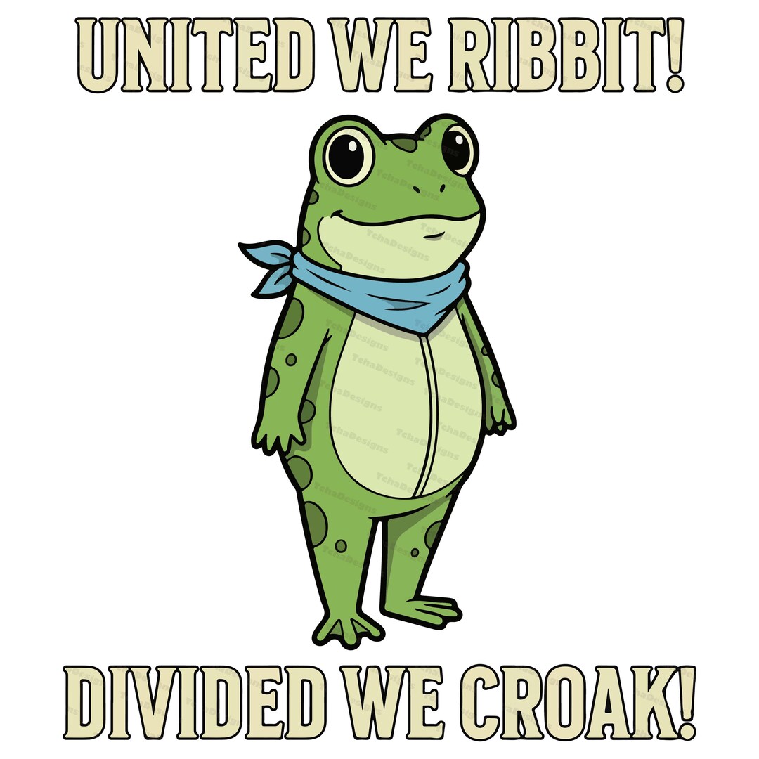 Portland Frog Protest PNG/SVG | United We Ribbit Funny Quote | Cute ...