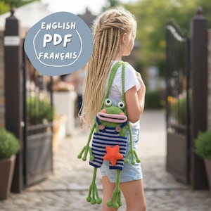 Frog Crochet Bag Mönster: Amigurumi Purse PDF (Engelska & Français)