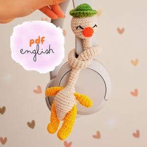 Mönster för virkad jumbo-ankväska med berlocker, handledning för jättelika amigurumi (PDF)