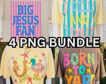 Preppy PNG Bundle | Jesus Faith, Born To Yap, Lucky Duck Designs (Digital Download)