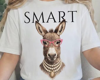 Smart Donkey PNG Design (Digital Download) – Donkey with Glasses Graphic