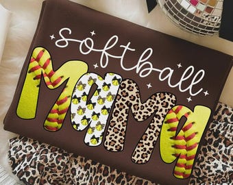 Mamá de Softbol PNG: Día del Juego de Softbol PNG, Mamá de Softbol PNG, Diseño de Camiseta de Mamá Deportiva, Mamá de Moda PNG Descarga Digital