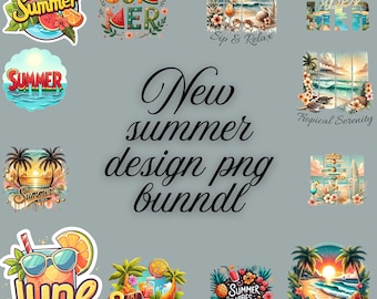 Summer Vibes PNG Bundle, Tropical Beach Sublimation Designs (Digital Download)