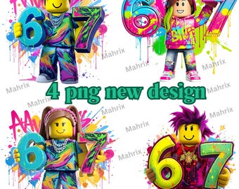 Six Seven Girl and boy bundle| 67 | RB Inspired | Digital Download | PNG File ,Transparent Background,No Background Sublimation,Kids tshirt