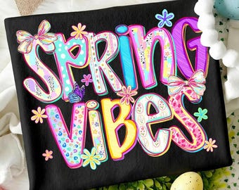 Spring Vibes PNG, Retro Floral Leopard Bow Butterfly (Digital Download)